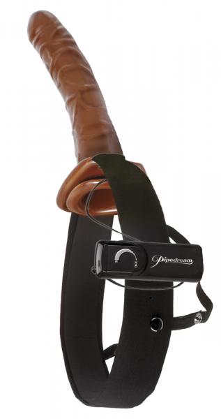 10in Chocolate Dream Vibrating Hollow Strap-On, a men's toy product from Pipedream Products.