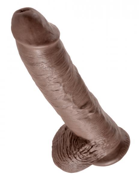 10 Inches C*ck Balls - Brown Realistic Dildo by Pipedream Products